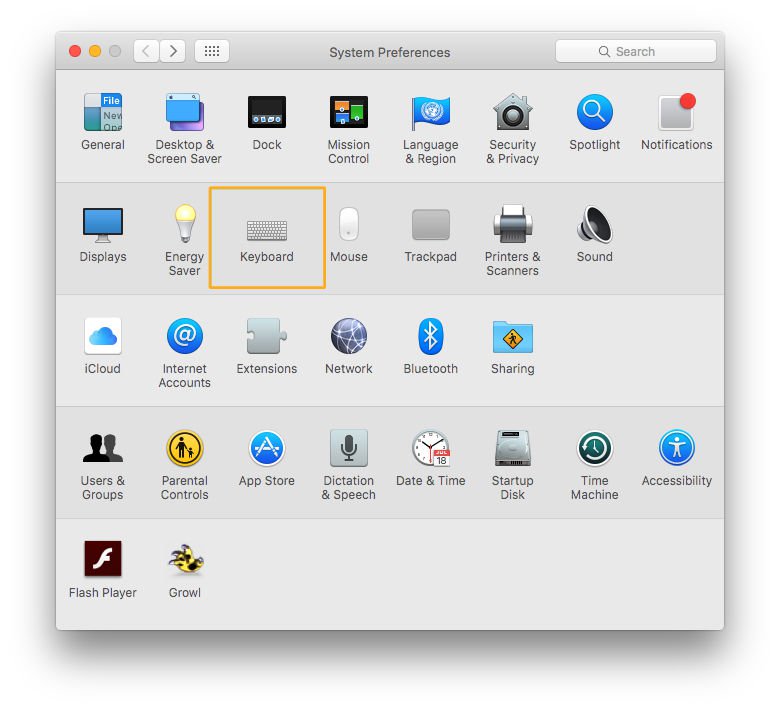 Use Windows Rack Drawer Keyboard with Mac - settings page